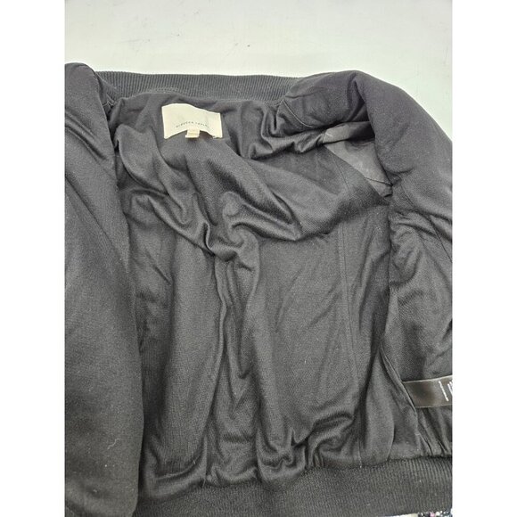 Rebecca Taylor Multi Tweed Bomber Jacket Womens 2 Black Zip Front Pockets - Picture 6 of 6
